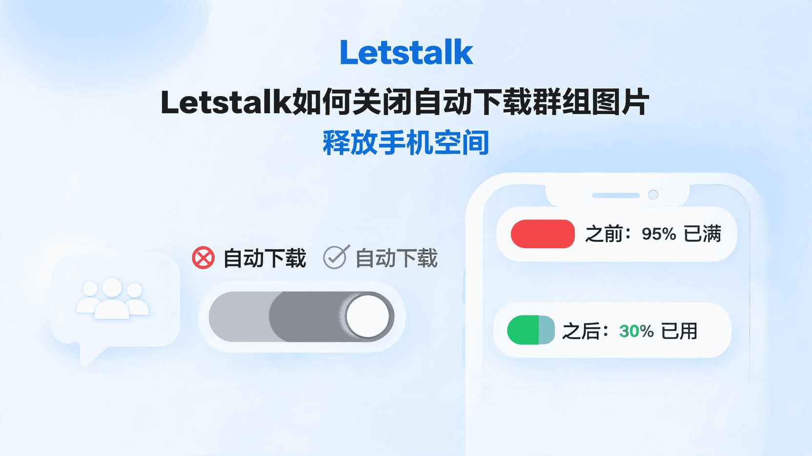 Letstalk关闭自动下载, 如何关闭Letstalk群组图片自动下载, Letstalk怎么禁止自动保存图片, 关闭自动下载后能否手动保存, Letstalk群组图片占用空间太大怎么办, Letstalk存储优化设置, 自动下载与手动下载有什么区别, 节省手机空间的最佳实践